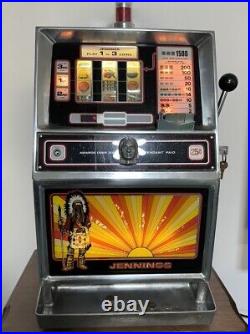 Jennings 25c Quarter Sun Chief Slot Machine 3 Lines