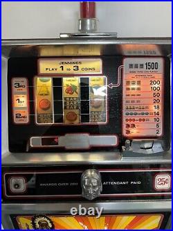 Jennings 25c Quarter Sun Chief Slot Machine 3 Lines