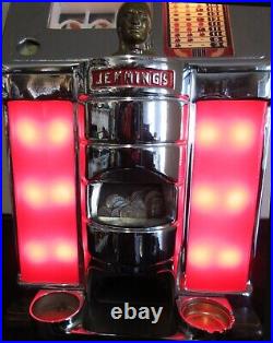 Jennings 25c Red Lite Up Chief Governor Slot Machine Nevada Club Casino