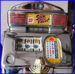 Jennings 25c Red Lite Up Sun Chief Slot Machine