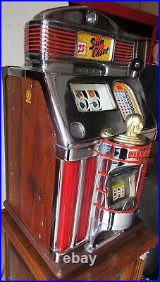 Jennings 25c Red Lite Up Sun Chief Slot Machine