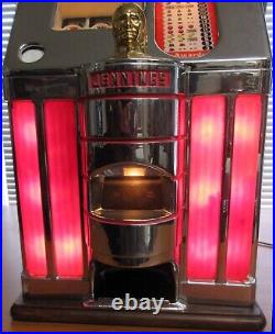 Jennings 25c Sweepstake Red Lite Up Slot Machine. Fully Restored