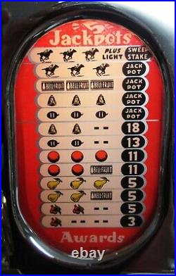 Jennings 25c Sweepstake Red Lite Up Slot Machine. Fully Restored