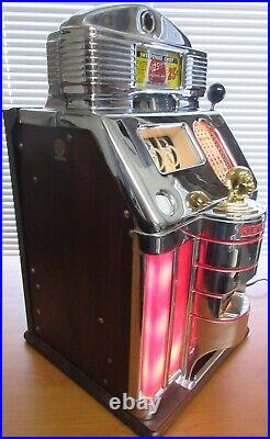 Jennings 25c Sweepstake Red Lite Up Slot Machine. Fully Restored