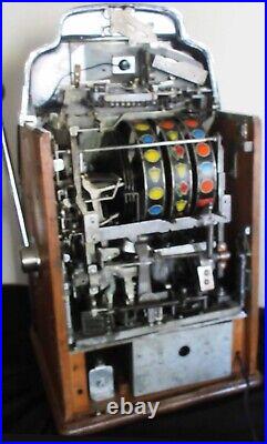 Jennings 25c Tourquise Lite Up Club Chief Slot Machine Tic Tac Toe