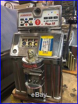 Jennings 5 Cent Governor Tic Tac Toe Slot Machine