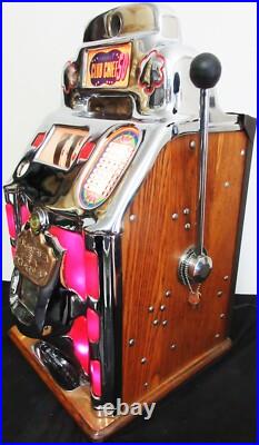 Jennings 50c CAL-NEVA Club Chief Red Lite Up Slot Machine circa 1940's