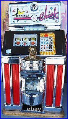Jennings 5c Lite Up Chief Governor Slot Machine circa 1930's