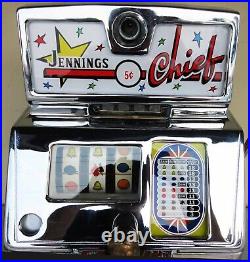 Jennings 5c Lite Up Chief Governor Slot Machine circa 1930's Green