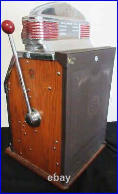 Jennings 5c Nevada Club Buckaroo 4 Reel Red Lite Up Slot Machine