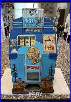 Jennings Antique Chief Slot Machine Vintage Las Vegas 25 Cent