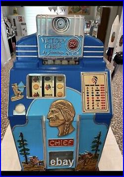 Jennings Antique Chief Slot Machine Vintage Las Vegas 25 Cent