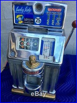 Jennings Chief 25 Cent Light Up Lucky Lady Slot Machine