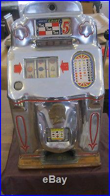 Jennings Chief 5 cent Tic Tac Toe Slot Machine