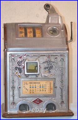 Jennings Dutch Boy 25 Cent Slot Machine, VG-EX, Works & Pays Properly