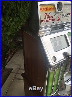 Jennings Hacienda 5 Cent Governor Light Up Slot Machine