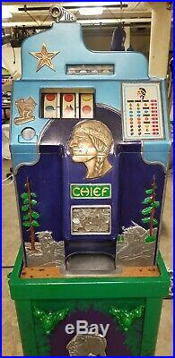 Jennings Lone Star 10 Cent Slot Machine & Beautiful Stand. Mills Pace Walting