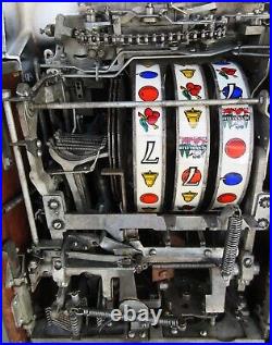 Jennings Nevada Club 5c Red Lite Up Slot Machine circa 1930's