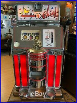 Jennings One Dollar Nevada Club Jennings Antique Slot Machine RARE Works Great