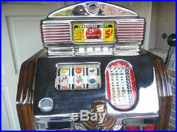 Jennings SWEEPSTAKES Chief in the CONSOLE Stand-5 Cent-Slot Machine-Beautiful