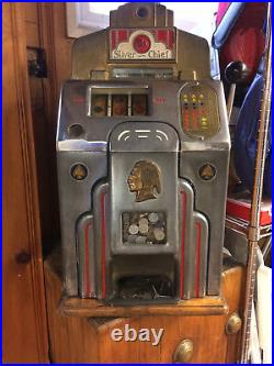 Jennings Silver Chief 5 Cent Slot Machine, Original Condition & Works