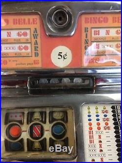 Jennings Slot Machine Bingo Bell 1Pull 5 Cents 27.25 H