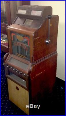 Jennings Slot Machine Vintage 1937 Antique 5-10 & 25 Cent Cigarette Dispenser