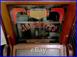 Jennings Slot Machine Vintage 1937 Antique 5-10 & 25 Cent Cigarette Dispenser