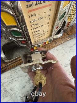 Jennings Slot Machine with Side Mint Vendor Circa 1930's 5 Cent