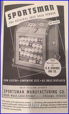 Jennings Sportsman Golf Ball Slot Vender. Never before seen tags. Works/Pays