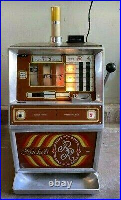 Jennings Vintage 1970's R&R Nickel Slot Machine 5 Cent