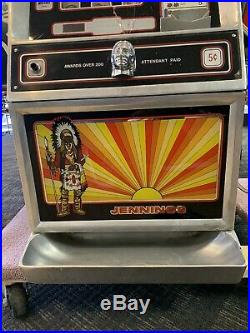 Jennings Vintage 1970s Chief Nickel 5 Cent Slot Machine LOCAL PICKUP ONLY