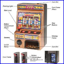 Jumbo Slot Machine with 48 Tokens, 777 Copper Color Casino Style Toy with Flas
