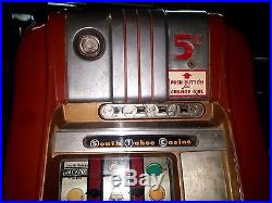 L@@K! Vintage MILLS 1950's/1960's Antique High Top 5 Cent Nickel Slot Machine