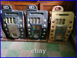 Lot of 3 1942 Mills Diamond Front Antique Slot Machines