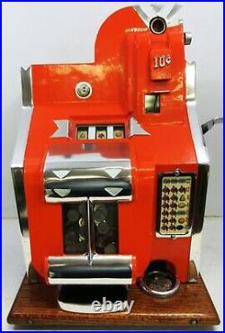 MILLS 10c QT Chevron Slot Machine circa 1936 fully restored
