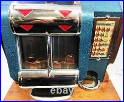 MILLS 1c QT Chevron Slot Machine with Gumball Dispenser circa 1936