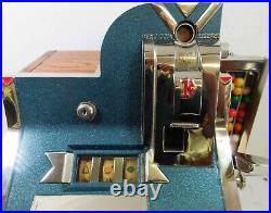 MILLS 1c QT Chevron Slot Machine with Gumball Dispenser circa 1936