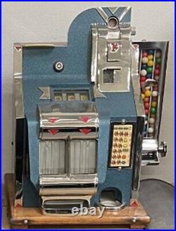 MILLS 1c QT Chevron Slot Machine with Gumball Dispenser circa 1936