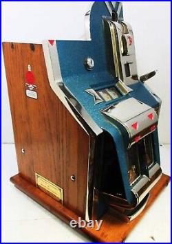 MILLS 1c QT Chevron Slot Machine with Gumball Dispenser circa 1936
