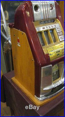 MILLS 5-cent 777 Hi-Top antique slot machine, 1949