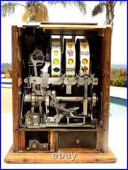 MILLS 5 cent SKYSCRAPER SILENT GOOSENECK SLOT MACHINE, c. 1930 Works Great