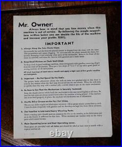 MILLS BONUS 25c High Top Slot Machine 1939 original condition key pamphlet