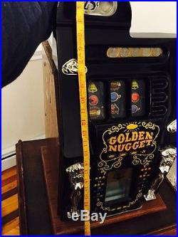 MILLS GOLDEN NUGGET SLOT MACHINE 25 CENT EXCELLENT CONDITION OVER 25 YEARS OLD
