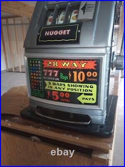 MILLS SLOT MACHINE ORIGINAL WORKING PERFECT 5 Cent High Top