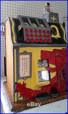 MILLS Slot Machine 5 cent Lion Head Circa 1931 Rare Machine