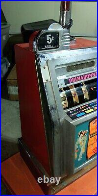 MILLs Working Primadonna 5 cent Slot Machine Unrestored