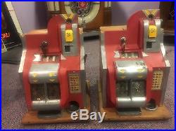 Matched Pair of Mills Q. T. Slot Machines