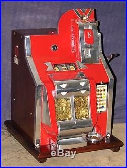 Mills 1-cent QT Chevron antique slot machine, ca. 1938, penny/token combo mech