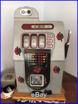 Mills 10 Cent Black Cherry Slot Machine Nice Unrestored Original